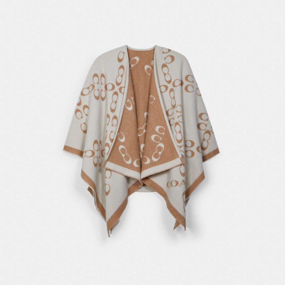 COACH C5104 Signature Poncho CHALK TAUPE