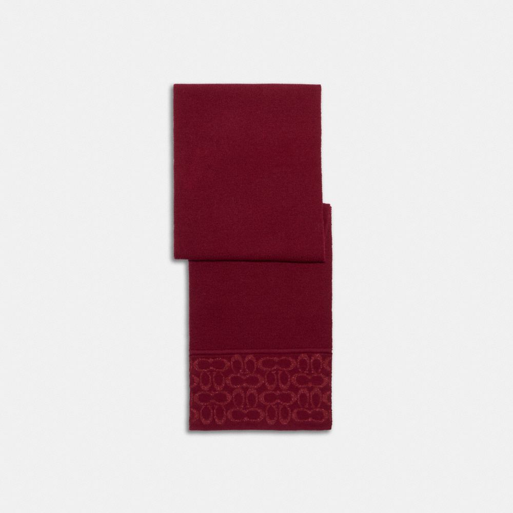 COACH Signature Oblong Scarf - CHERRY - C5127