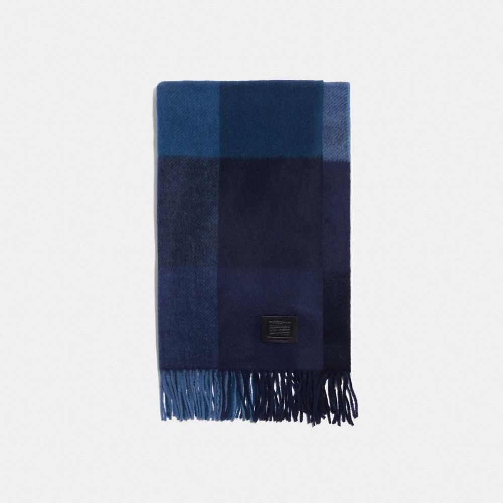 Oversized Plaid Scarf - C5152 - MIDNIGHT NAVY