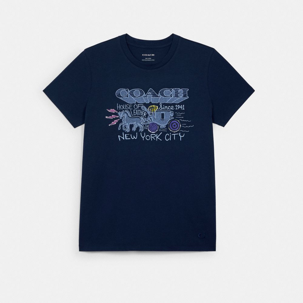 COACH C5158 ART SCHOOL T-SHIRT NAVY