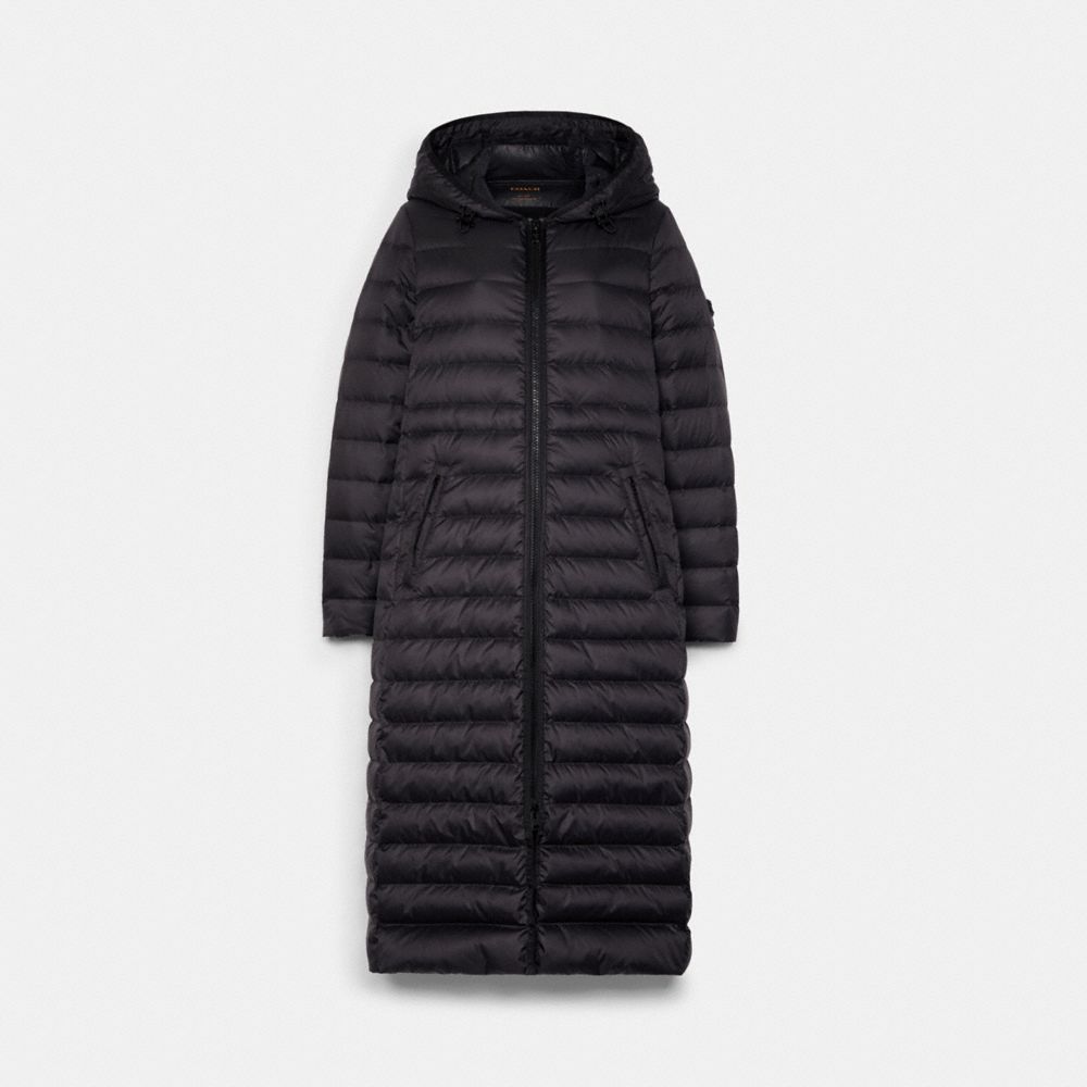 COACH C5169 - Long Down Coat With Hood BLACK