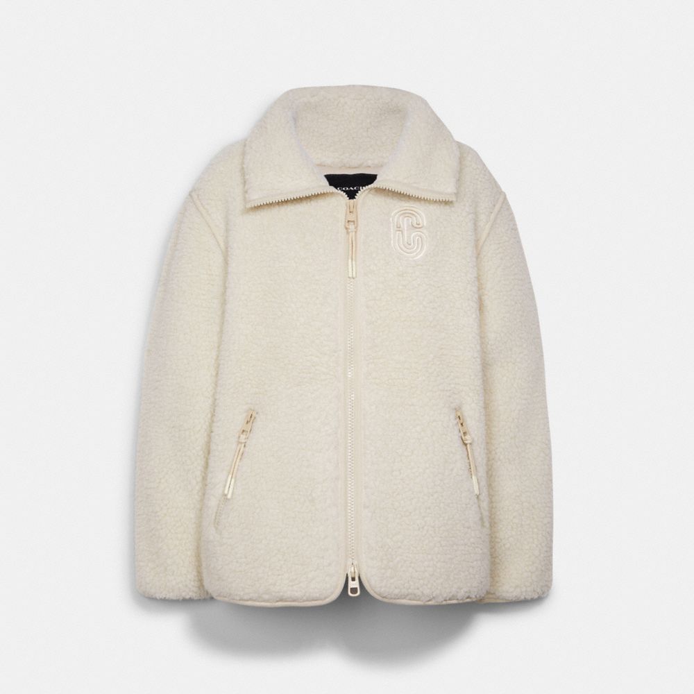 Sherpa Zip Up - NATURAL - COACH C5175