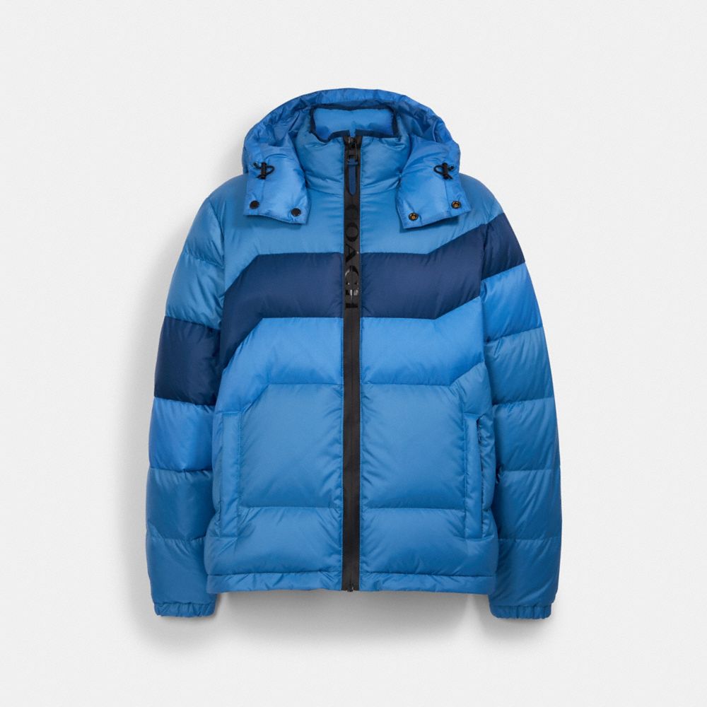 COACH C5182 Down Hoodie Jacket RACER-BLUE