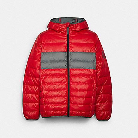 COACH PACKABLE DOWN JACKET - MARS RED - C5189