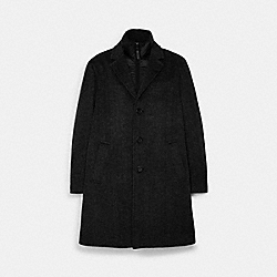 COACH C5203 Herringbone Wool Top Coat BLACK