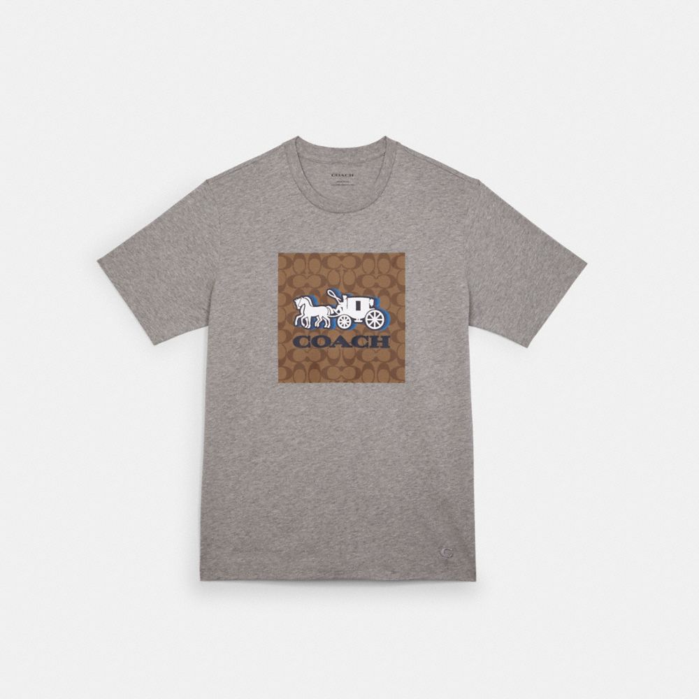 COACH C5206 - HORSE AND CARRIAGE T-SHIRT HEATHER GREY