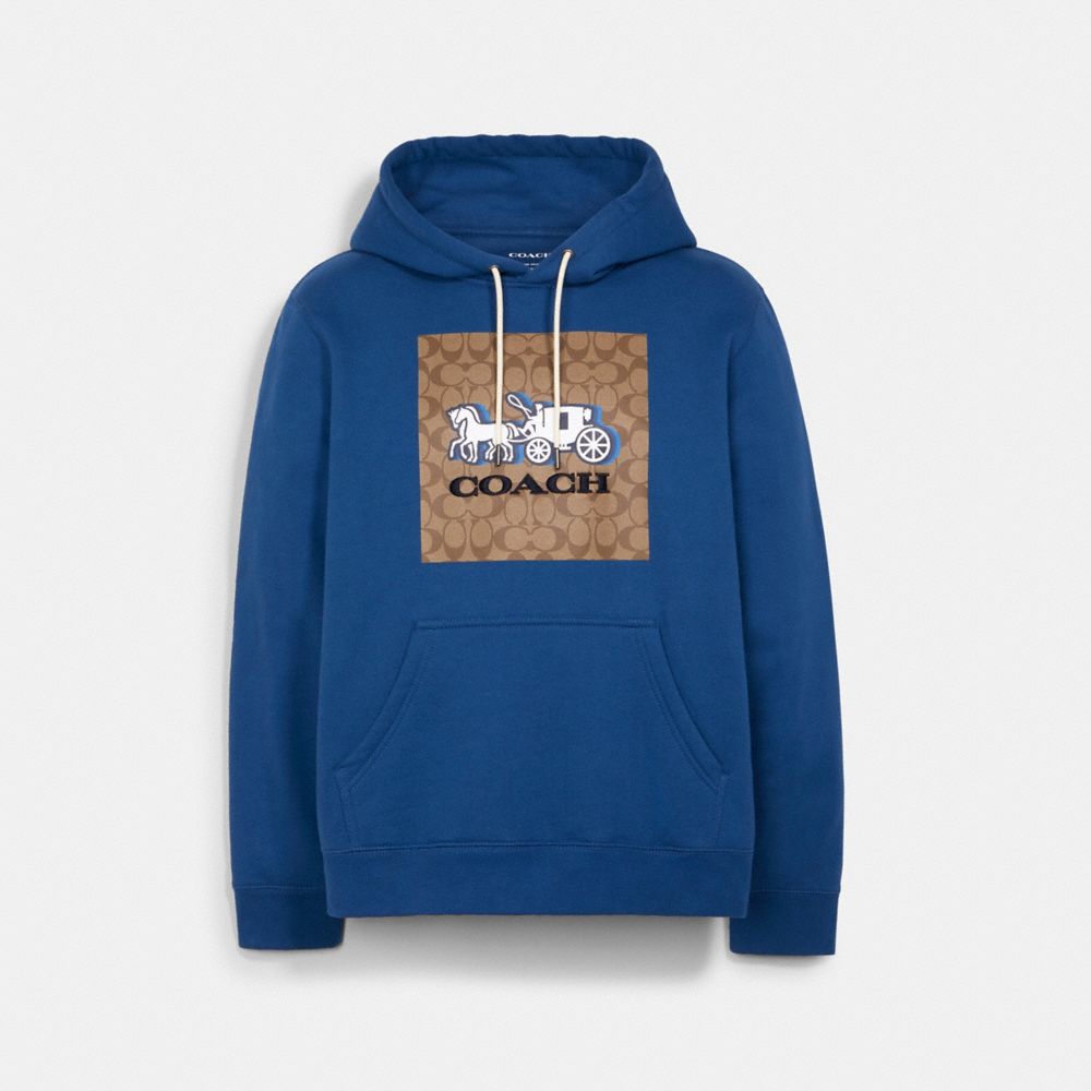 Horse And Carriage Hoodie - ROYAL BLUE - COACH C5207