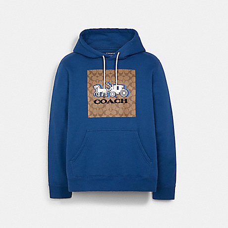 COACH C5207 Horse And Carriage Hoodie ROYAL-BLUE