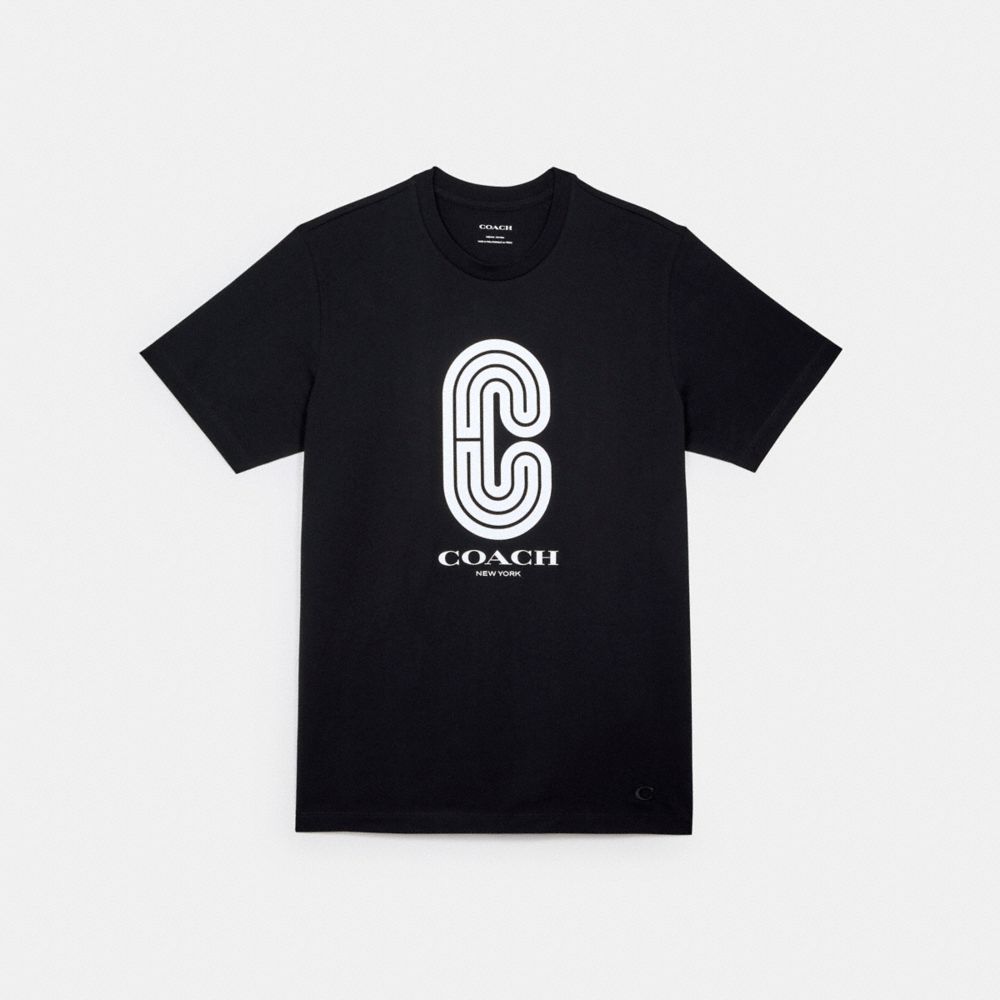 COACH RETRO SIGNATURE T-SHIRT - BLACK - C5213