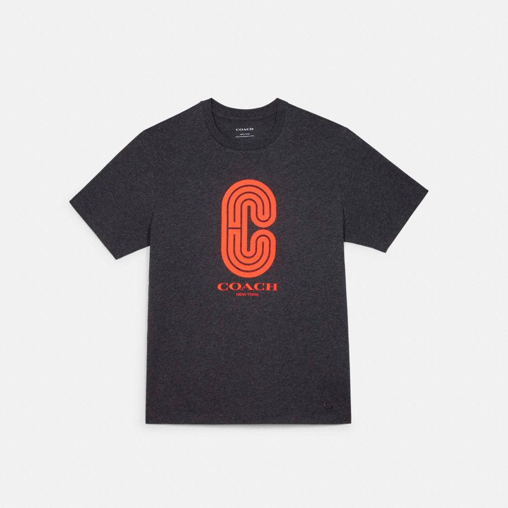 COACH C5213 Retro Signature T-shirt DARK HEATHER GREY