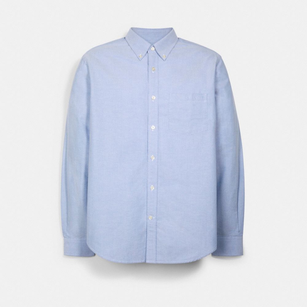 COACH LONG SLEEVE OXFORD SHIRT - FRENCH BLUE - C5228