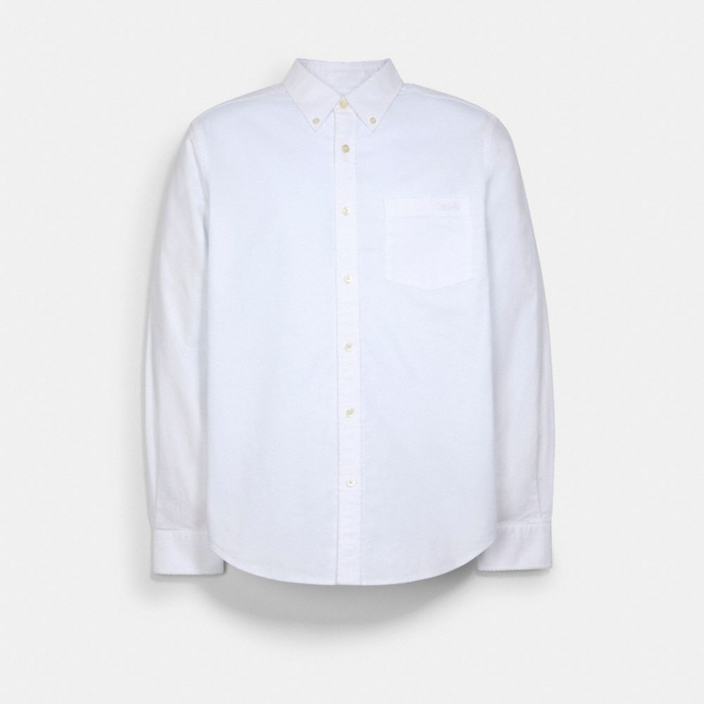 COACH C5228 Long Sleeve Oxford Shirt WHITE.