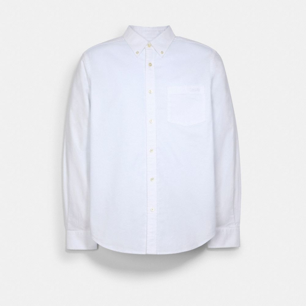 COACH C5228 LONG SLEEVE OXFORD SHIRT WHITE.