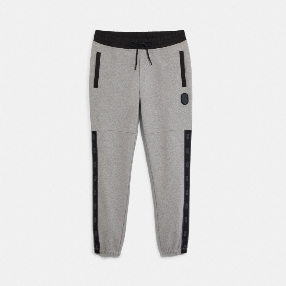 COACH C5230 Signature Tape Joggers Light Heather Grey