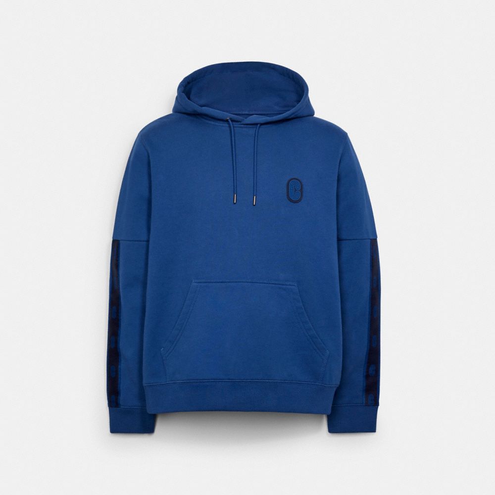 COACH SIGNATURE TAPE HOODIE - ROYAL BLUE - C5231