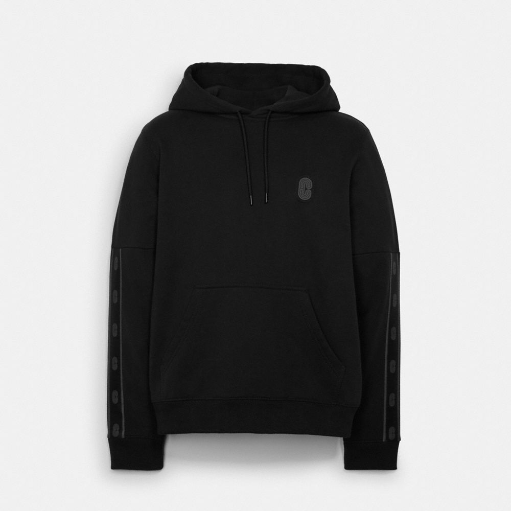 SIGNATURE TAPE HOODIE - BLACK - COACH C5231