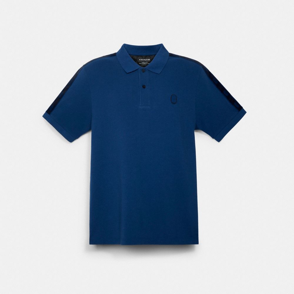 SIGNATURE TAPE POLO - ROYAL BLUE - COACH C5232