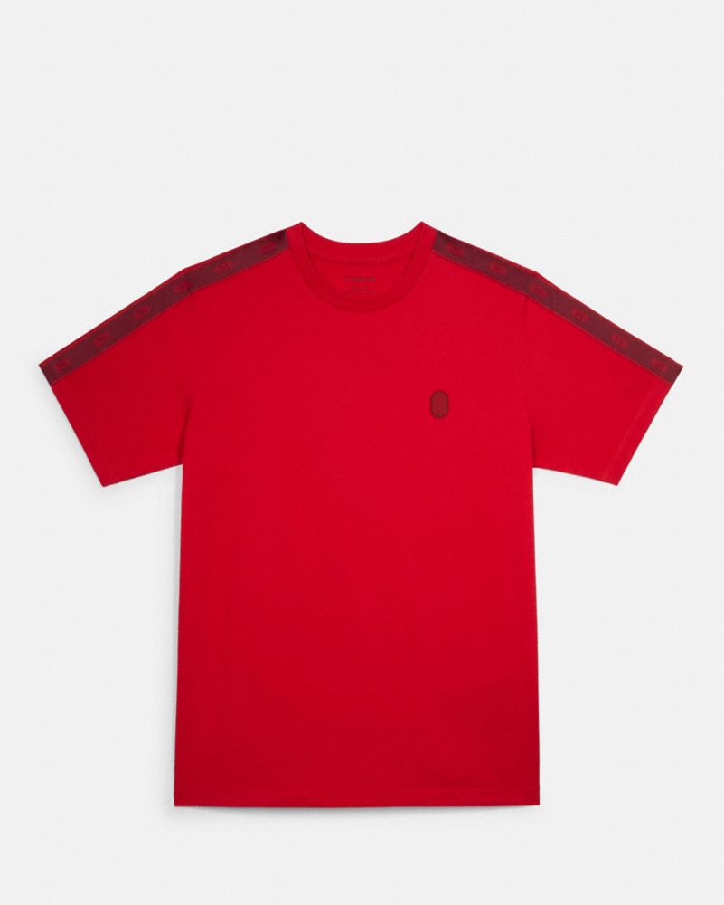 SIGNATURE TAPE T-SHIRT - MARS RED - COACH C5234