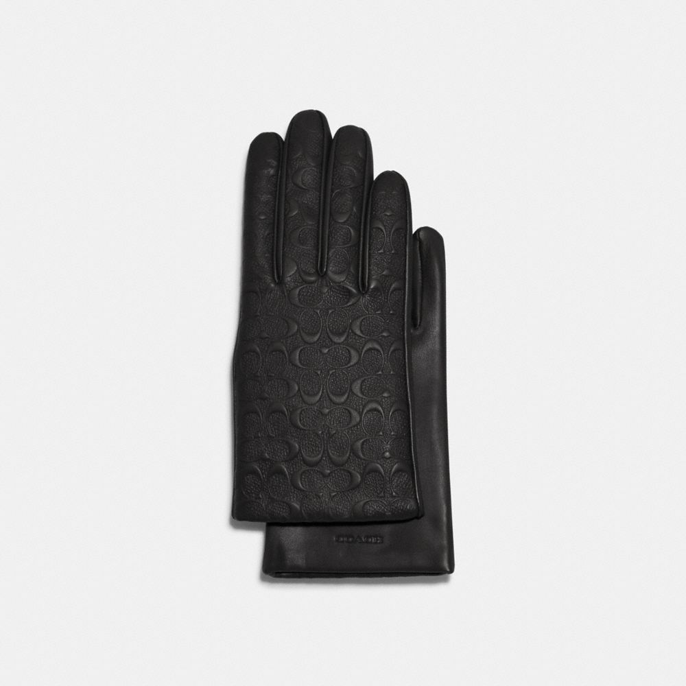Signature Leather Tech Gloves - C5260 - BLACK