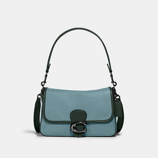 C5261 - Soft Tabby Shoulder Bag In Colorblock Brass/Watermelon Multi
