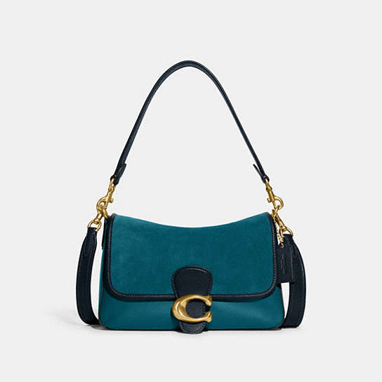 C5262 - Soft Tabby Shoulder Bag Brass/Deep Turquoise Multi