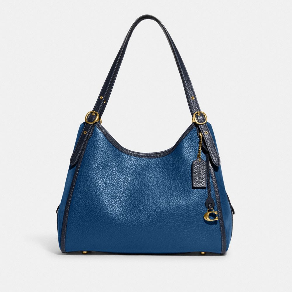 COACH C5265 Lori Shoulder Bag Brass/True Blue Multi