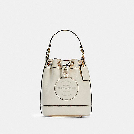 COACH Dempsey Drawstring Bucket Bag 15 With Coach Patch - GOLD/CHALK - C5269