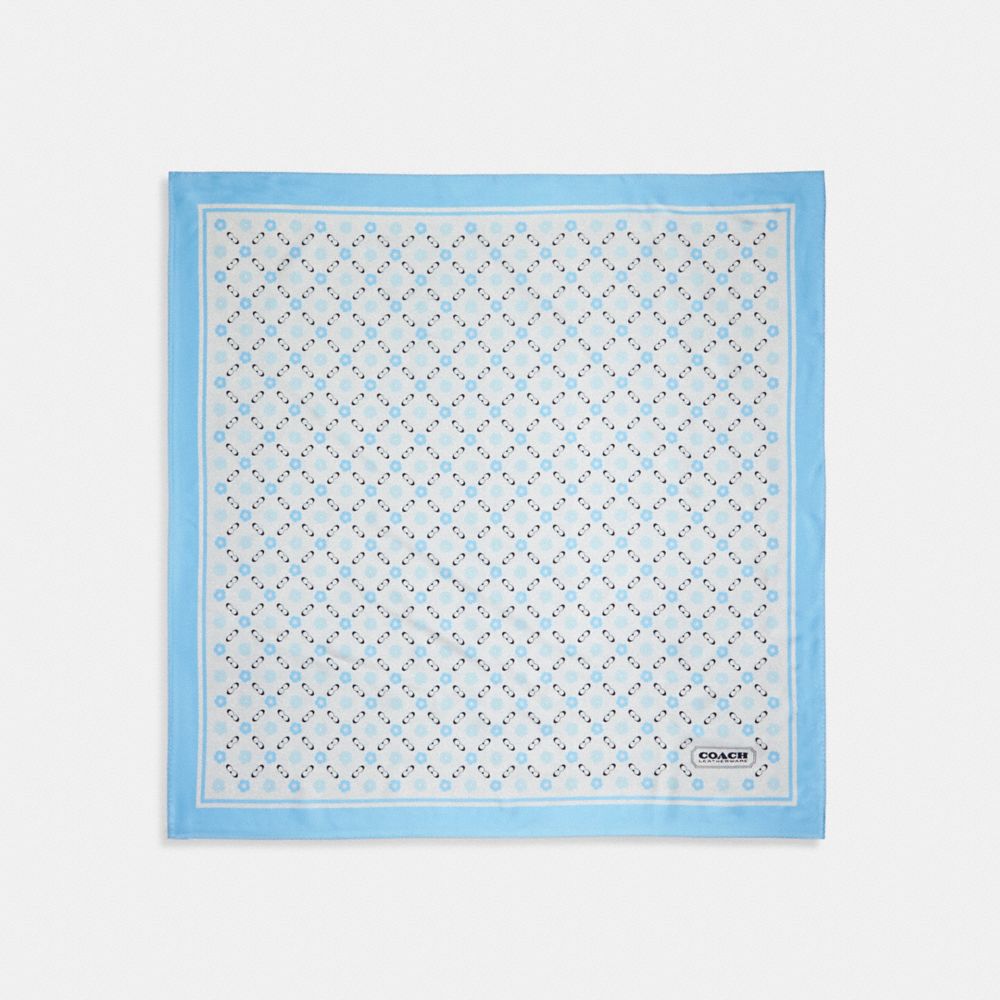 C5276 - Tea Rose Print Silk Square Scarf Pool