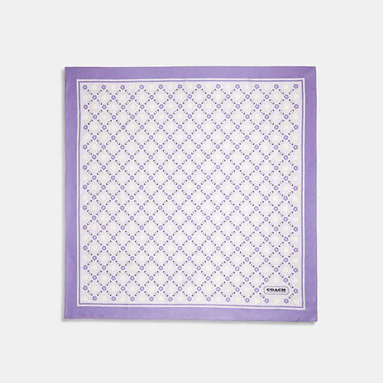 C5276 - Tea Rose Print Silk Square Scarf Light Violet