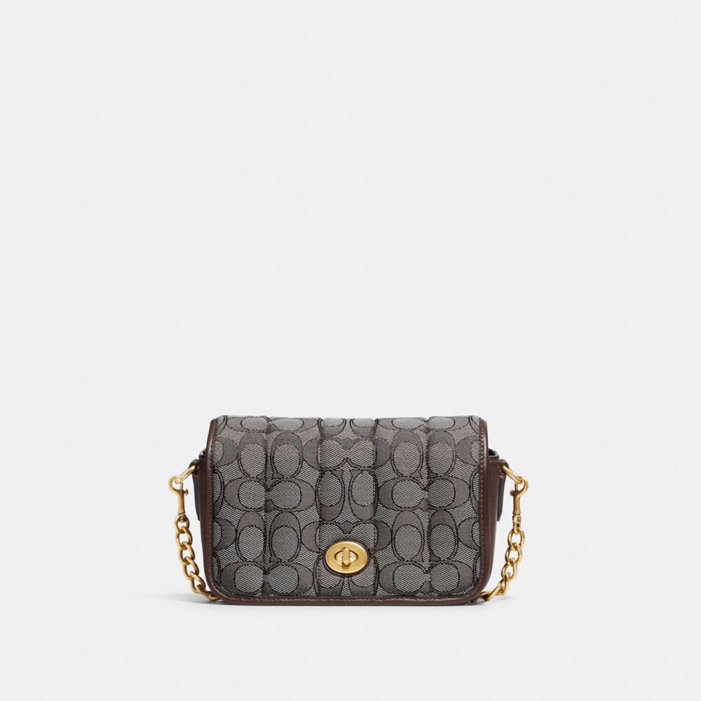 COACH C5281 - Dinky 18 In Signature Jacquard With Quilting BRASS/OAK MAPLE