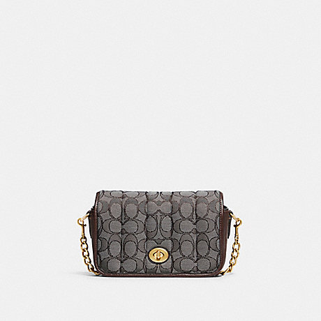 COACH C5281 Dinky 18 In Signature Jacquard With Quilting BRASS/OAK MAPLE