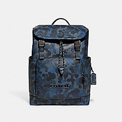 League Flap Backpack With Camo Print - C5288 - Blue/Midnight Navy