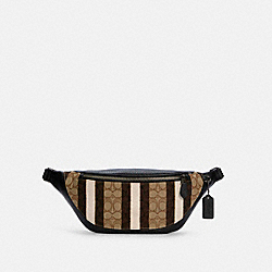 COACH C5292 - WARREN BELT BAG IN SIGNATURE JACQUARD WITH STRIPES QB/KHAKI BLACK MULTI