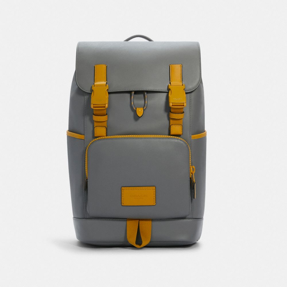 COACH Track Backpack - QB/HEATHER GREY FLAX - C5302