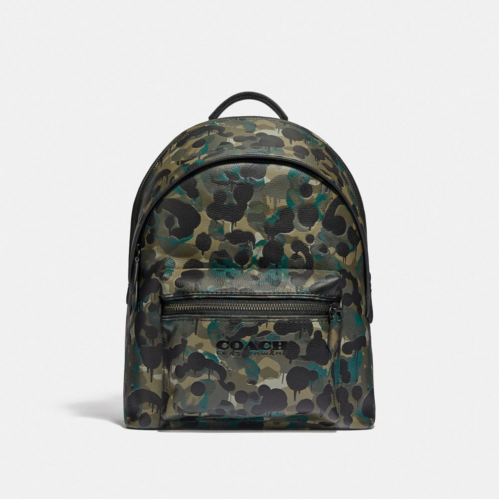 C5304 - Charter Backpack With Camo Print Matte Black/Green/Blue