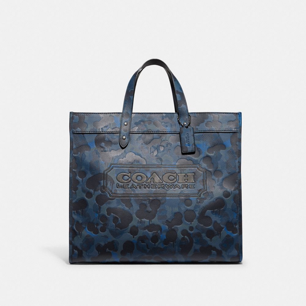 COACH C5308 - FIELD TOTE 40 WITH CAMO PRINT - BLUE/MIDNIGHT NAVY ...