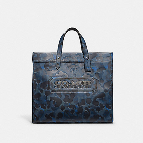 COACH C5308 Field Tote 40 With Camo Print Blue/Midnight Navy