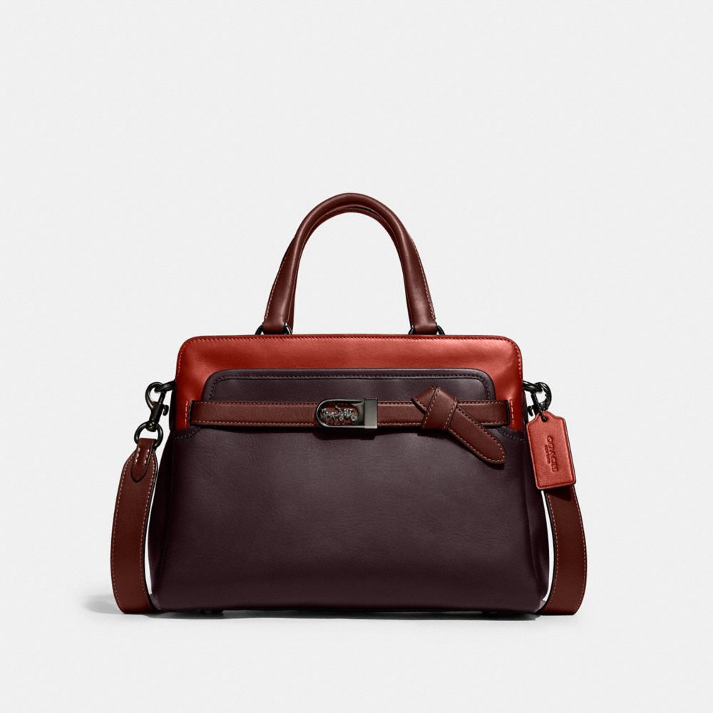 COACH C5316 Tate Carryall 29 In Colorblock Oxblood Multi/Pewter