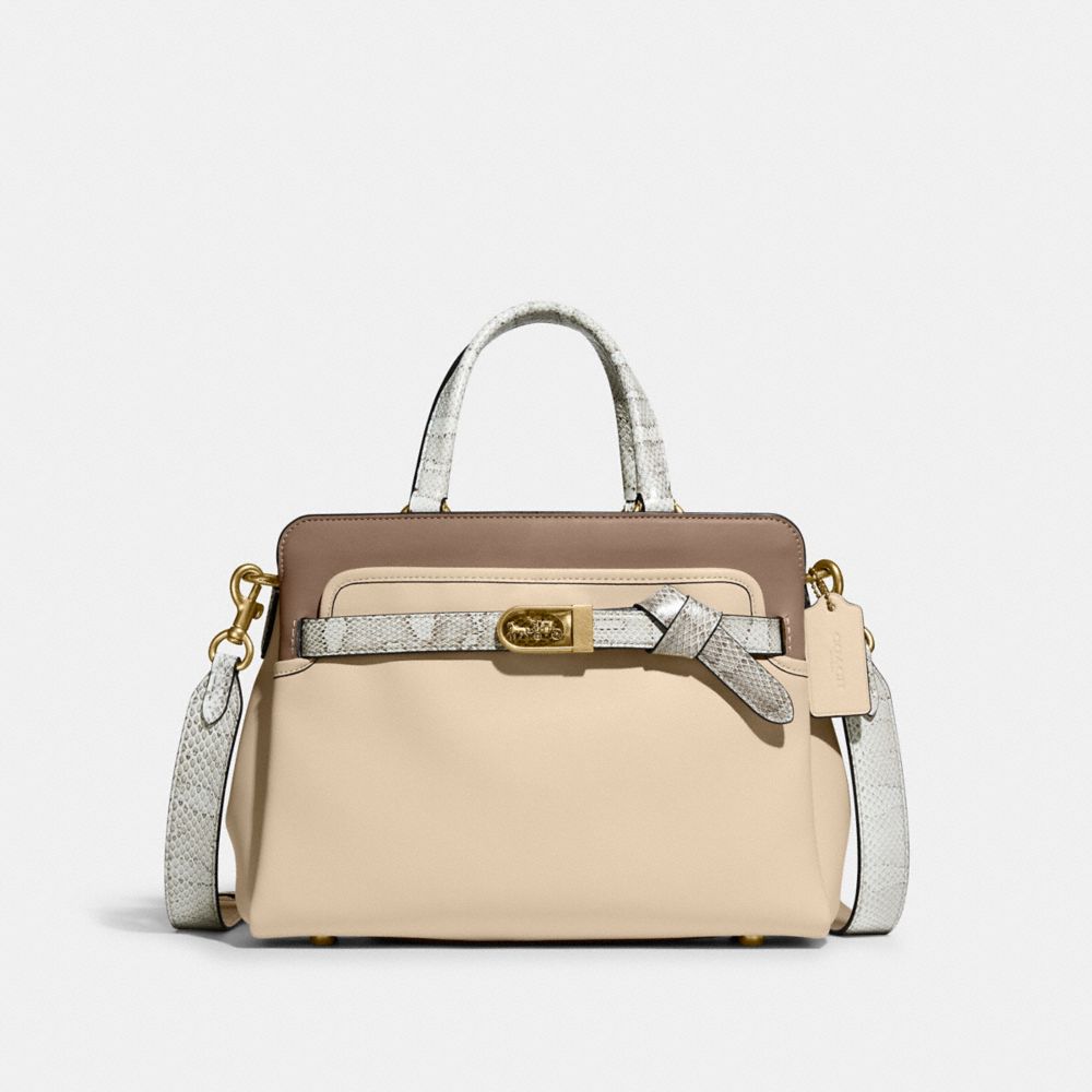 Tate Carryall 29 In Colorblock With Snakeskin Detail - BRASS/IVORY MULTI - COACH C5317