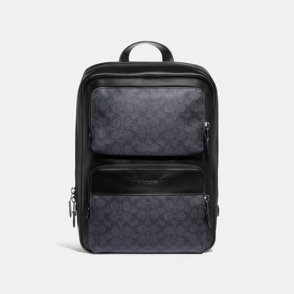 C5328 - Gotham Backpack In Signature Canvas Black Copper/Charcoal/Black