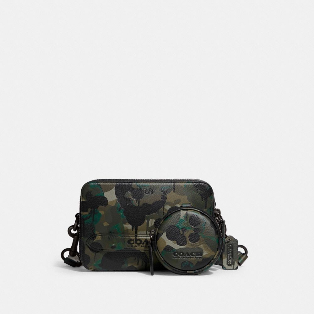 C5330 - Charter Crossbody With Hybrid Pouch With Camo Print GREEN/BLUE
