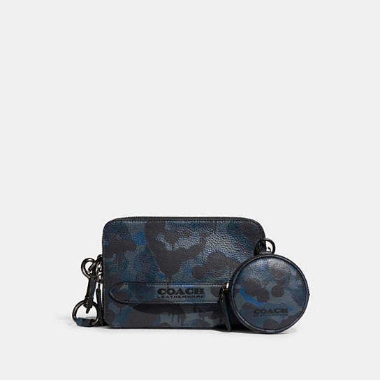 C5330 - Charter Crossbody With Hybrid Pouch With Camo Print Blue/Midnight Navy