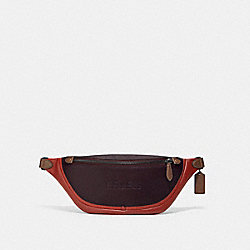 COACH C5343 League Belt Bag In Colorblock BLACK COPPER/OXBLOOD