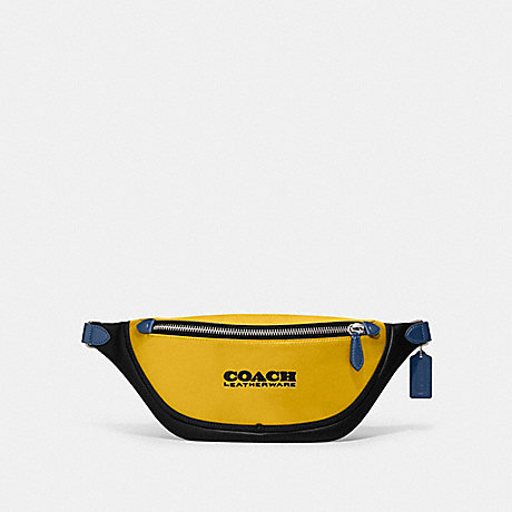 COACH C5343 League Belt Bag In Colorblock Light-Anitique-Nickel/Canary-Multi