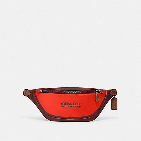 COACH C5343 League Belt Bag In Colorblock Red-Orange-Multi