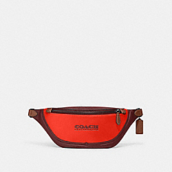 COACH C5343 League Belt Bag In Colorblock RED ORANGE MULTI