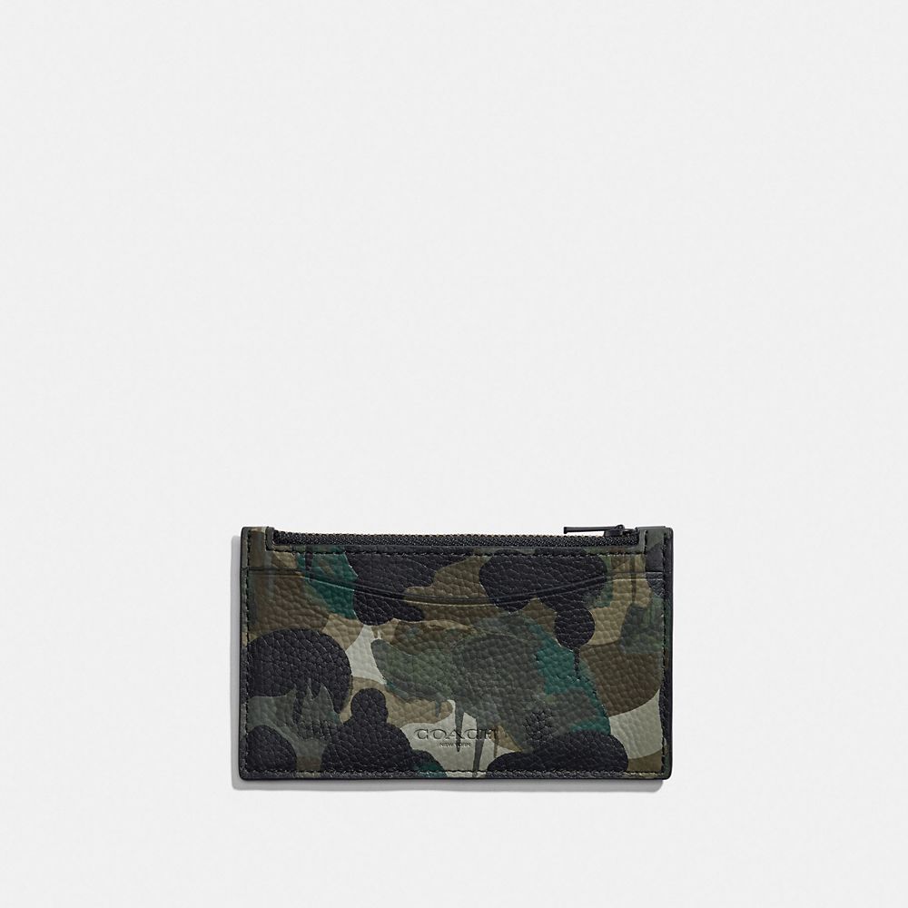 Zip Card Case With Camo Print - C5347 - GREEN/BLUE