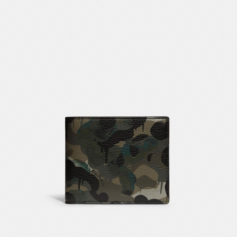 C5349 - 3 In 1 Wallet With Camo Print GREEN/BLUE