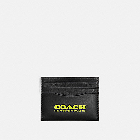 COACH C5352 Card Case BLACK/NEON