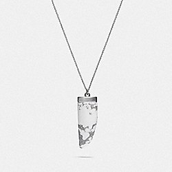 Vintage White Stone Tooth Necklace - WHITE - COACH C5355